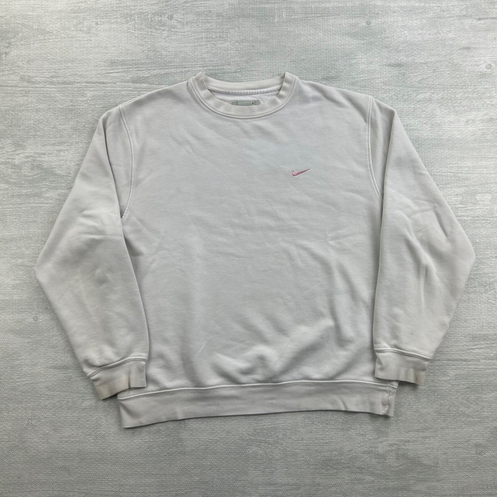 Vintage Nike Sweatshirt Size XL White Mini Swoosh‎ Logo Crewneck Sportswear